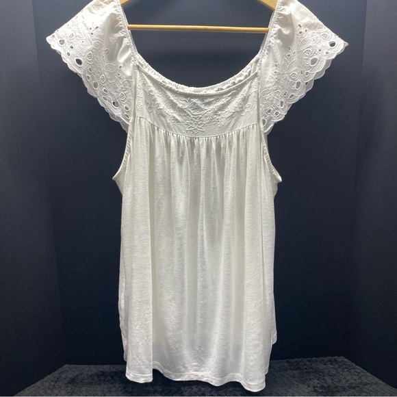 Torrid White Eyelet Lace Embroidered Tank Top Women’s 2 BEACH TROPICAL CRUISE - Picture 12 of 12